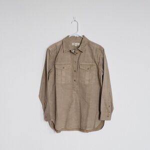 NWT Madewell Military Popover shirt in Ash Green Women's Medium